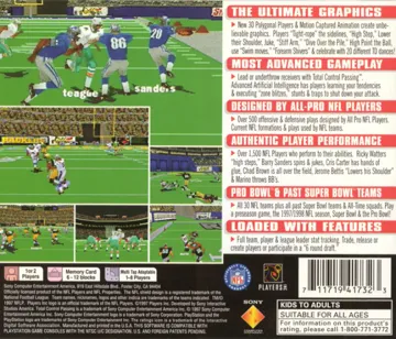 NFL GameDay 98 (US) box cover back